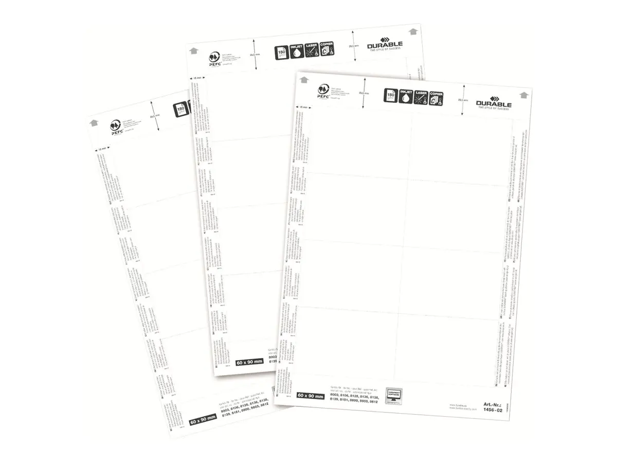 DURABLE Einsteckschild BADGEMAKER 145602 60x90mm weiß 160 St./Pack.