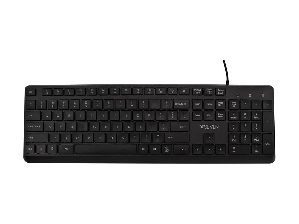 V7 Pro - Tastatur - USB - QWERTY - USA - Schwarz
