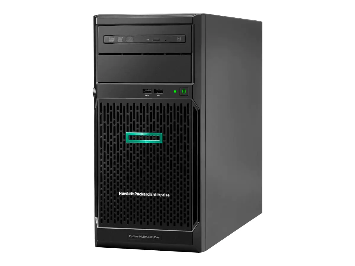 HPE ProLiant ML30 Gen10 Plus Performance - Server - Tower - 4U - 1-Weg - 1 x Xeon E-2314 / 2.8 GHz - RAM 16 GB - SATA - Hot-Swap 6.4 cm (2.5") Schacht/Schächte - keine HDD - 1GbE - Monitor: keiner