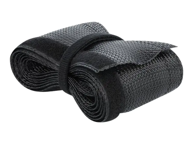 Delock Braided Sleeving with Hook-and-Loop Fastener - Expandierbare geflochtene Ummantelung - 2 m - Schwarz