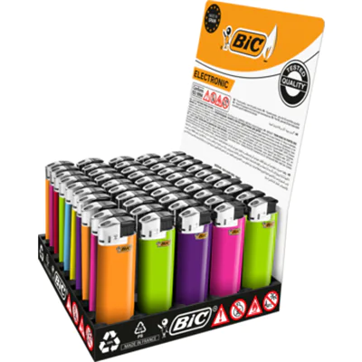 BIC® Feuerzeug Electronic Delrin farbig sortiert 50 St.Pack.