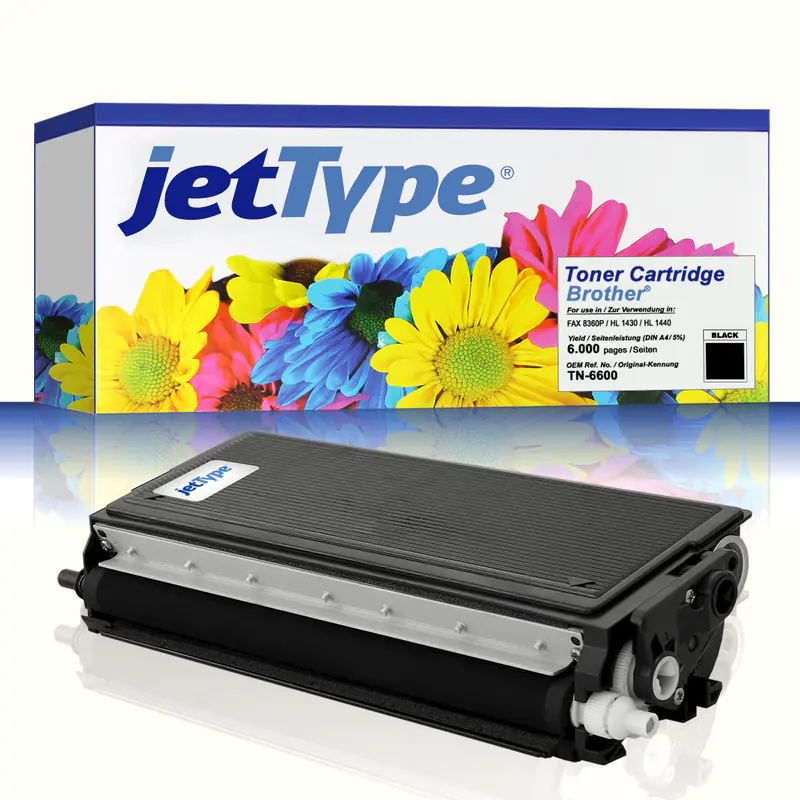 jetType Toner kompatibel zu Brother TN-6600 schwarz 6.000 Seiten 1 Stück jetType Toner kompatibel zu Brother TN-6600 schwarz 6.000 Seiten 1 Stück