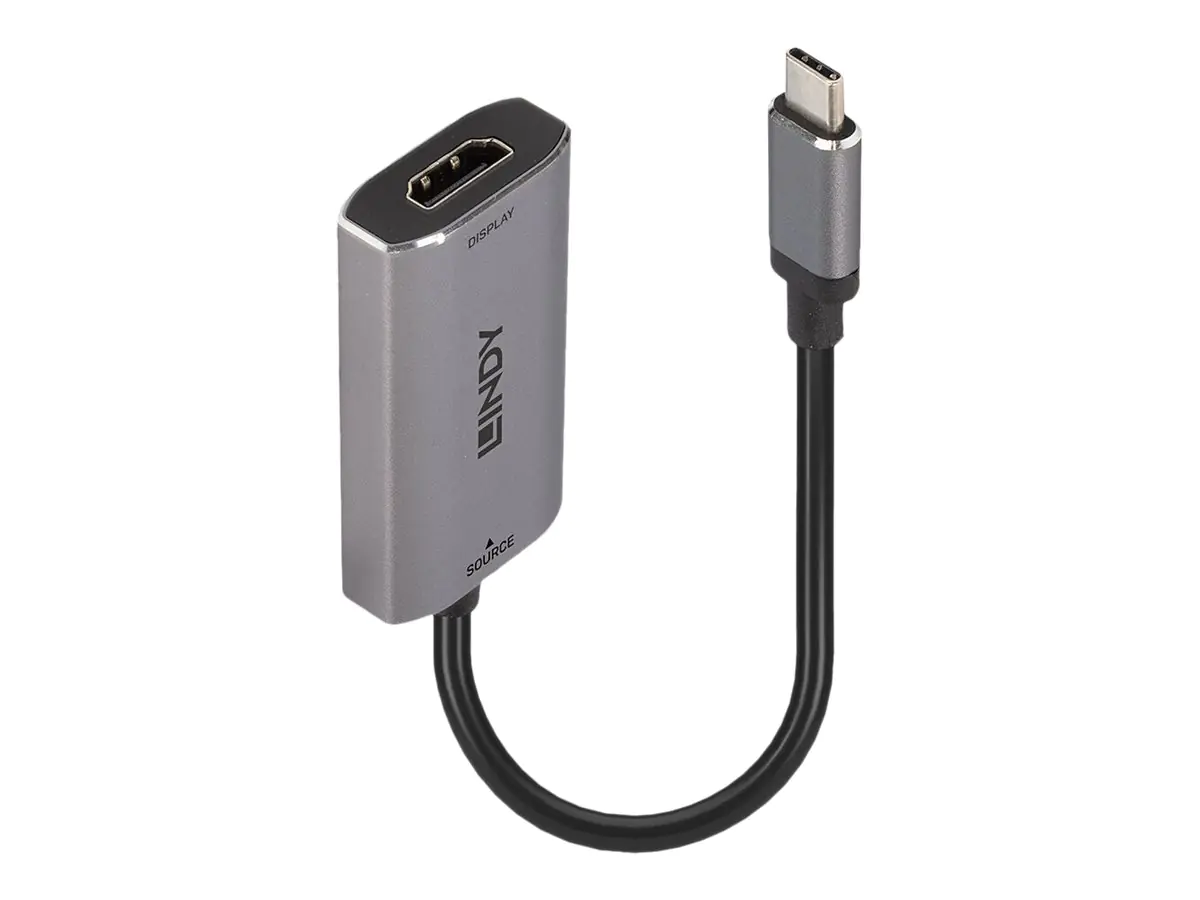 Lindy - Videoadapter - 24 pin USB-C männlich zu HDMI weiblich - Grau - 8K Unterstützung