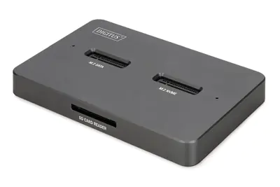 DIGITUS M.2 NVMe + M.2 SATA SSD Docking Station mit SD-Express Kartenleser, USB-C