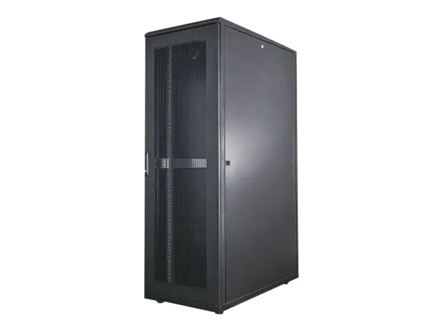 Intellinet Network Cabinet, Free Standing (Standard), 36U, Usable Depth 123 to 773mm/Width 503mm, Black, Assembled, Max 1500kg, Server Rack, IP20 rated, 19", Steel, Multi-Point Door Lock, One Lock Per Side Panel, Three Year Warranty - Schrank Netzwerkschr