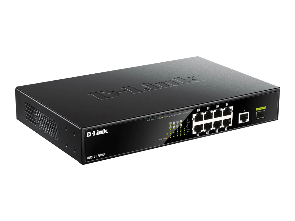 D-Link DGS 1010MP - Switch - unmanaged - 8 x 10/100/1000 (PoE+) DGS-1010MP/E