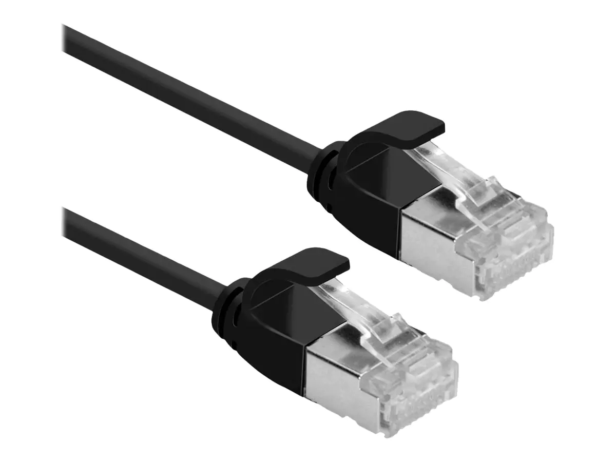 Roline Green - Patch-Kabel - RJ-45 (M) zu RJ-45 (M) - 1.5 m - U/FTP - CAT 6a - halogenfrei, geformt, ohne Haken, verseilt - Schwarz
