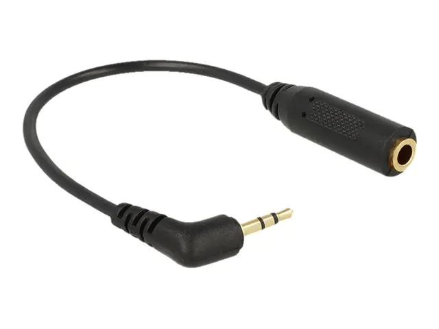 DeLOCK - Audio-Adapter - Stereo Mikro-Stecker (W) bis Stereo Mini-Klinkenstecker (M) - 17 cm - Schwarz - links-gewinkelter Stecker