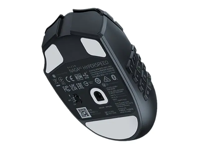 Razer Naga V2 HyperSpeed - Maus - ergonomisch - Für Rechtshänder - optisch - 21 Tasten - kabellos - Bluetooth, 2.4 GHz - kabelloser Empfänger (USB) RZ01-03600100-R3G1
