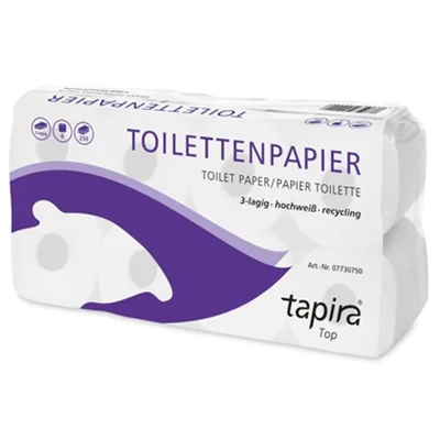 tapira Toilettenpapier Top 3-lagig hochweiß 250 Bl./Rl. 8 x 8 Rl./Pack. tapira Toilettenpapier Top 3-lagig hochweiß 250 Bl./Rl. 8 x 8 Rl./Pack.