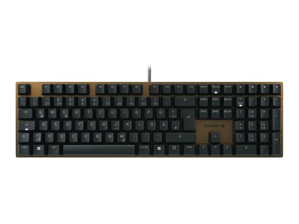 CHERRY KC 200 MX - Tastatur - USB - QWERTZ - Deutsch - Tastenschalter: CHERRY MX2A Brown - Schwarz, Bronze CHERRY KC 200 MX - Tastatur - USB - QWERTZ - Deutsch - Tastenschalter: CHERRY MX2A Brown - Schwarz, Bronze