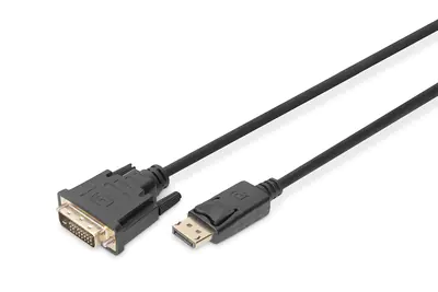 DIGITUS - Videokabel - DisplayPort (S) bis DVI-D (S) eingerastet - 2 m - geformt, Daumenschrauben - Schwarz