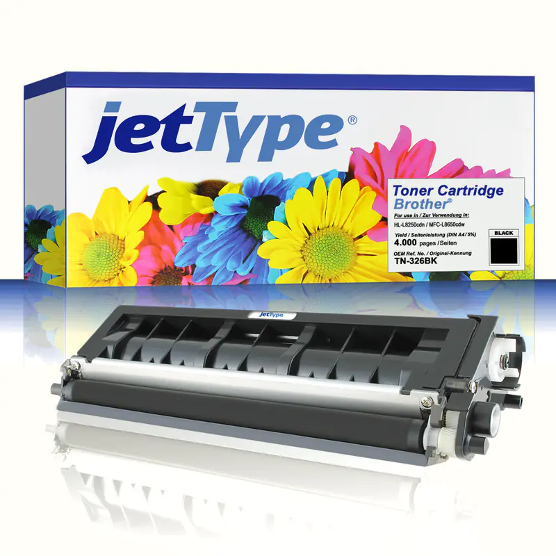 jetType Toner kompatibel zu Brother TN-326BK schwarz 4.000 Seiten jetType Toner kompatibel zu Brother TN-326BK schwarz 4.000 Seiten