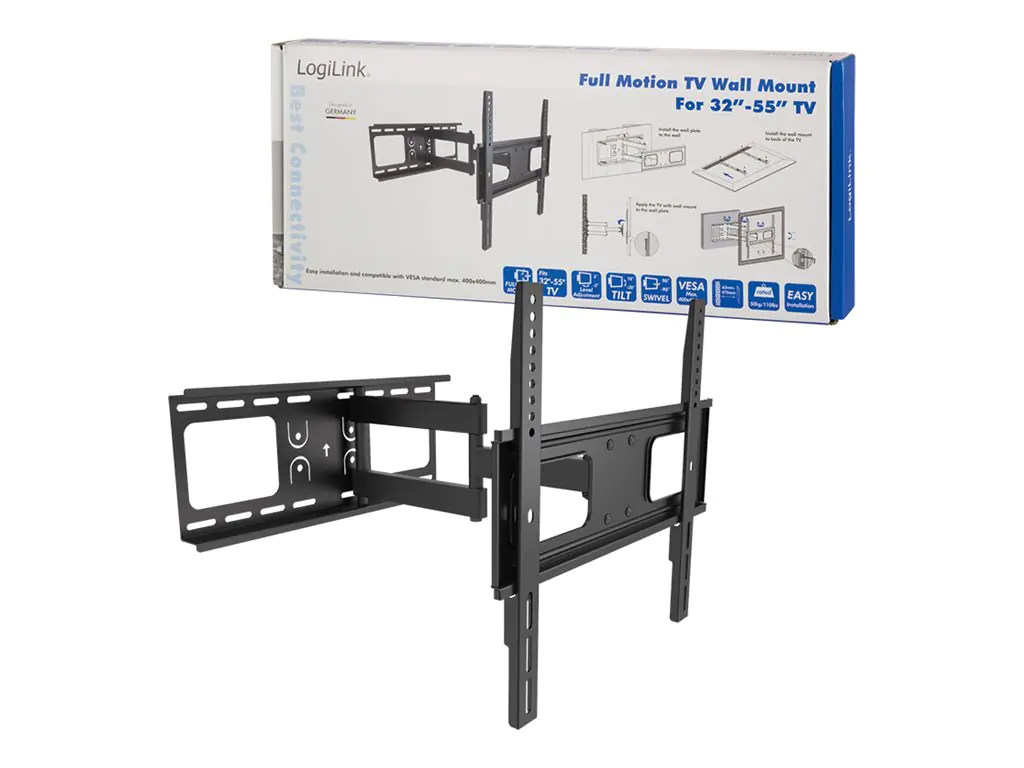 LogiLink - Klammer für LCD TV - fester, kaltgepresster Stahl - Bildschirmgröße: 81.3-139.7 cm (32"-55") - Wandmontage