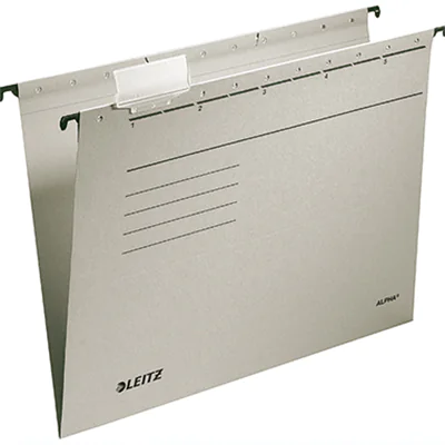 Leitz Hängemappe ALPHA® DIN A4 275g/m² Pendareckarton, recycelt grau 25 St./Pack. Leitz Hängemappe ALPHA® DIN A4 275g/m² Pendareckarton, recycelt grau 25 St./Pack.