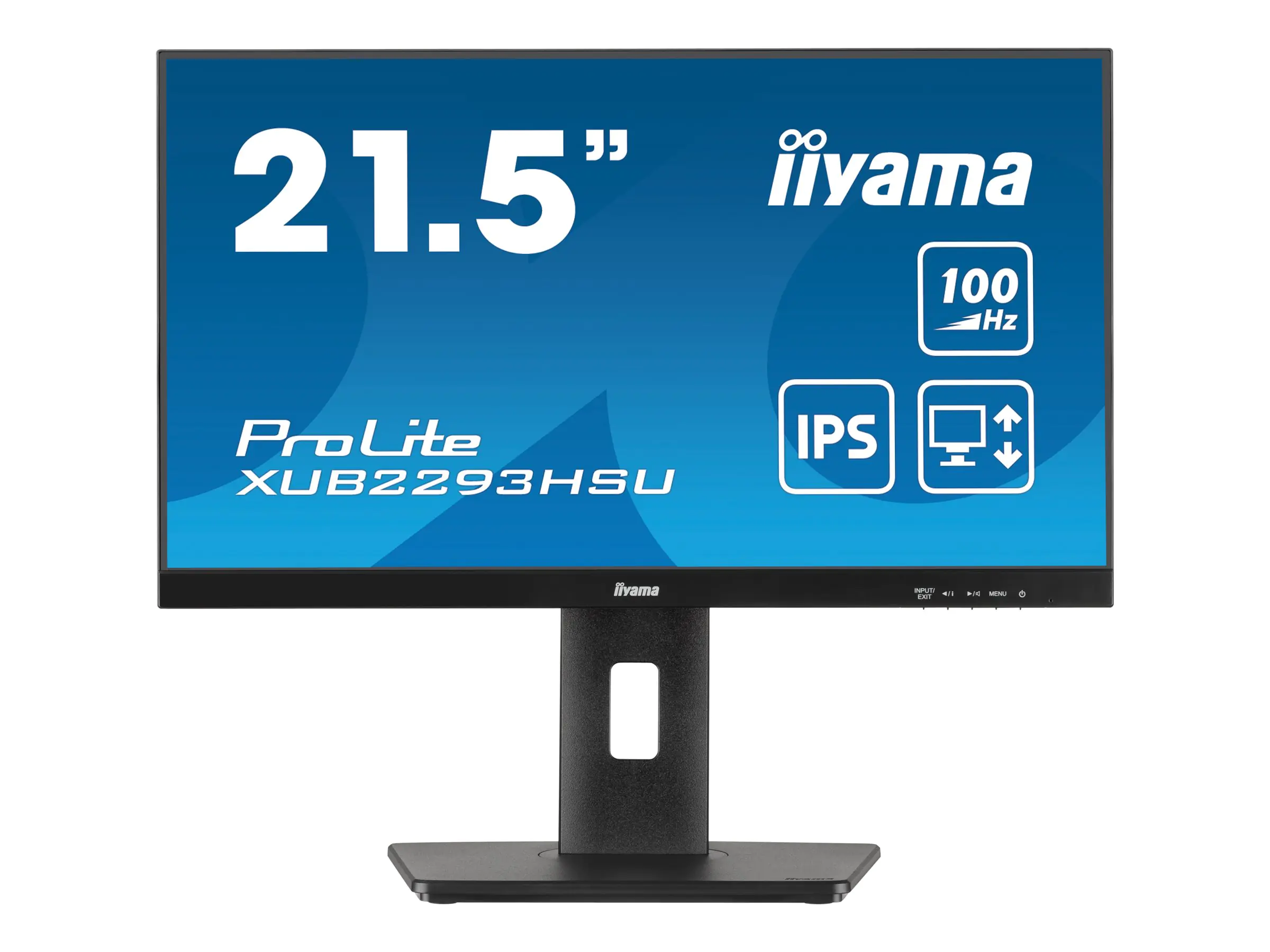 iiyama ProLite XUB2293HSU-B6 - LED-Monitor - 55.9 cm (22") (21.5" sichtbar) - 1920 x 1080 Full HD (1080p) @ 100 Hz - IPS - 250 cd/m² - 1000:1 - 1 ms - HDMI, DisplayPort - Lautsprecher - Schwarz, Matte