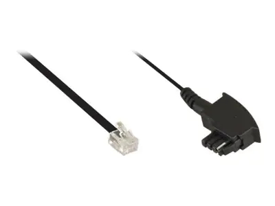 InLine - Telefonkabel - RJ-11 (M) zu TAE-F (M) - 3 m - Schwarz