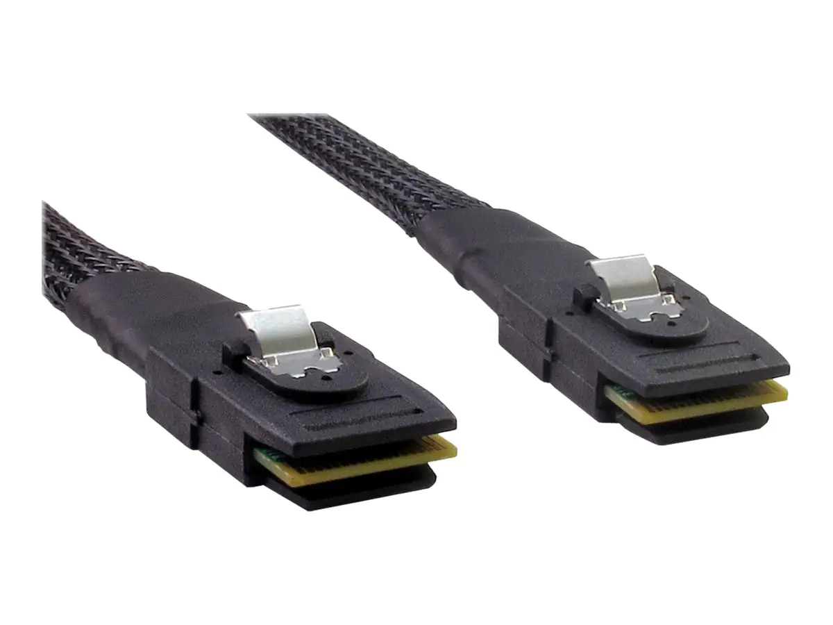 Inter-Tech - Internes SAS-Kabel - Serial ATA 150/300/600 - 36 PIN 4iMini MultiLane zu 36 PIN 4iMini MultiLane - 50 cm - eingerastet - Schwarz