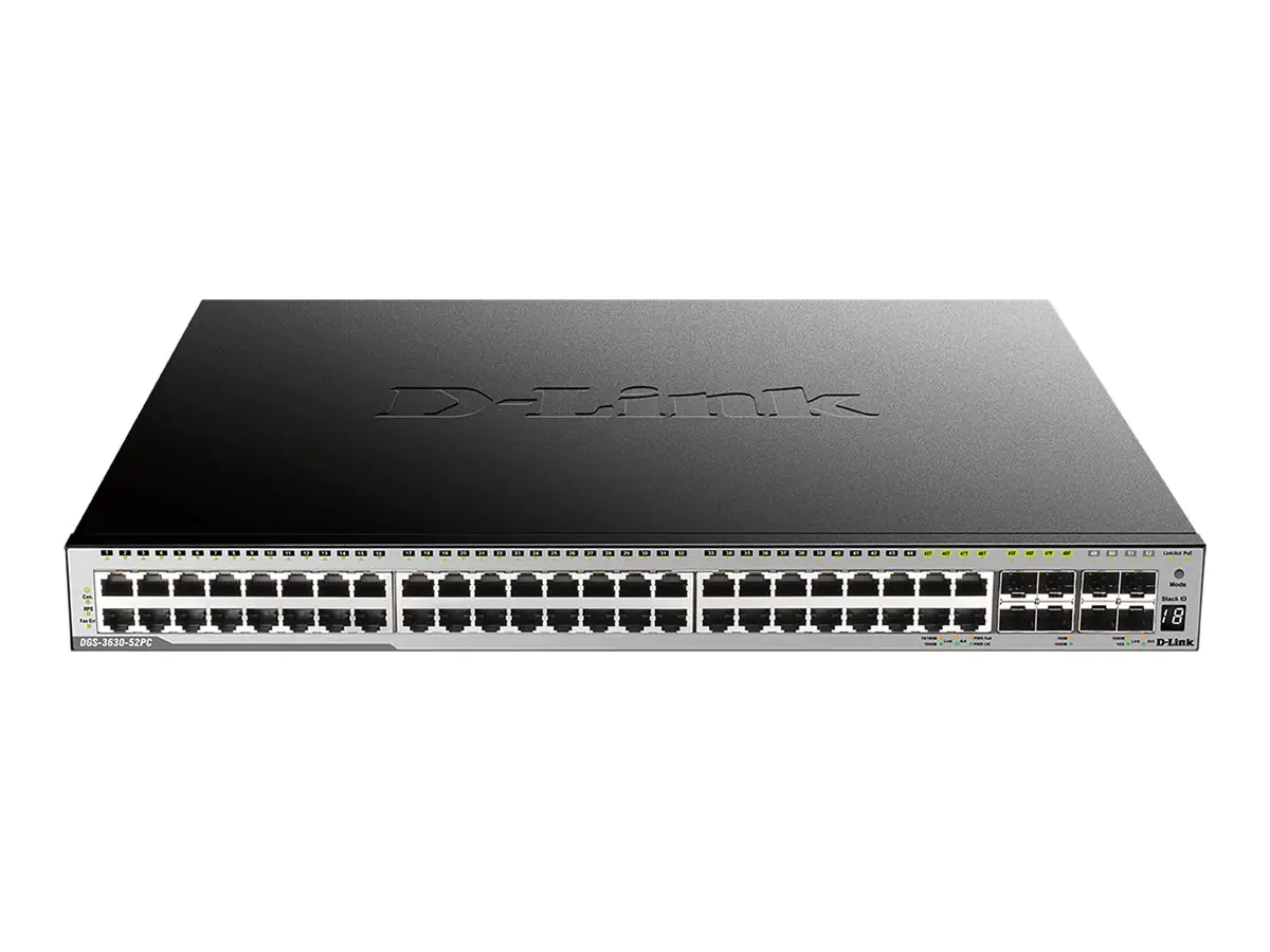 D-Link DGS 3630-52PC - Switch - L3 - managed - 44 x 10/100/1000 (PoE+) DGS-3630-52PC/SI/E