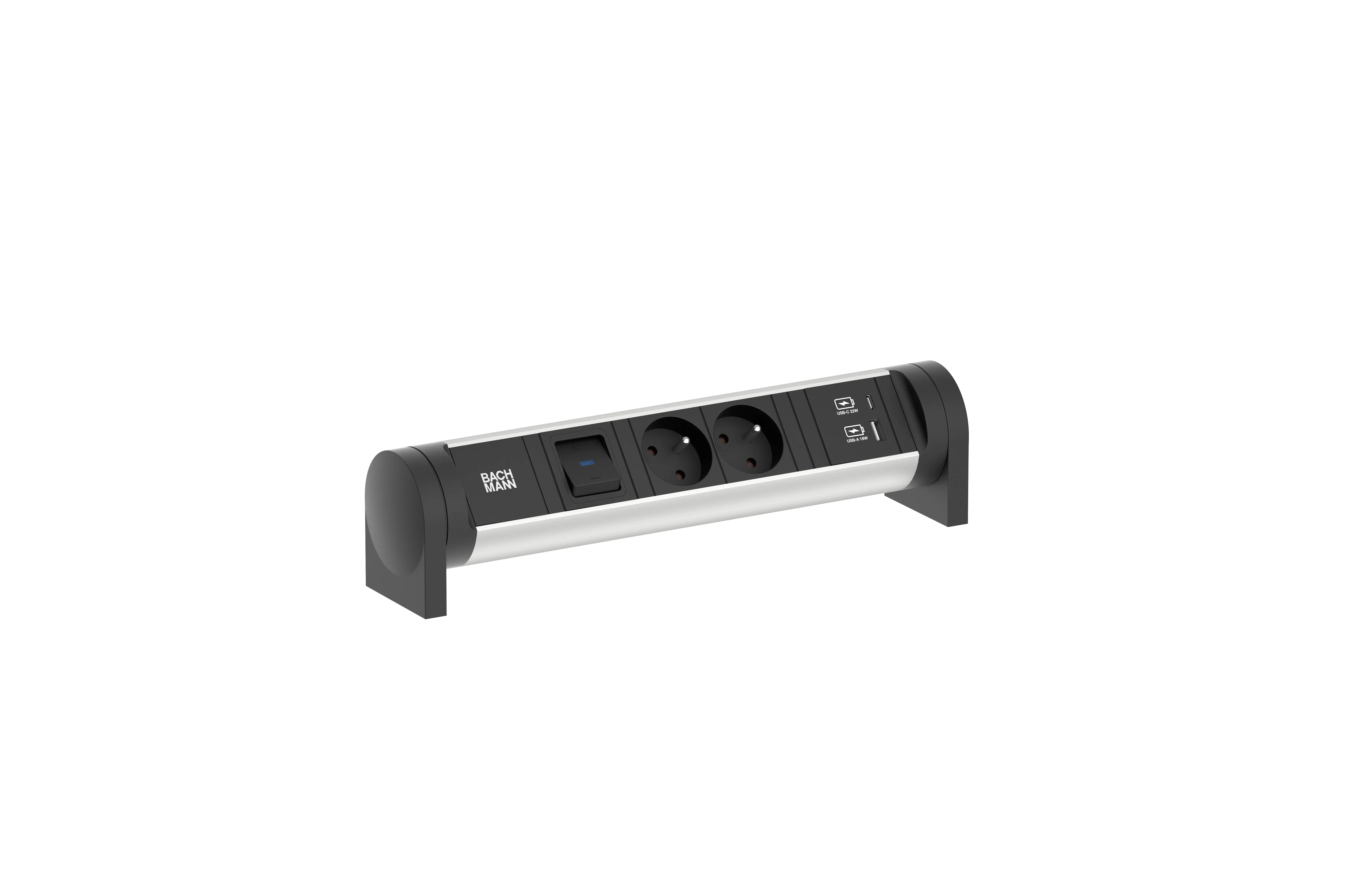 Bachmann CYCLE Desk 2xUTE 1xSchalter 1xUSB A/C 22W - Zubehör Stromversorgung 708.007