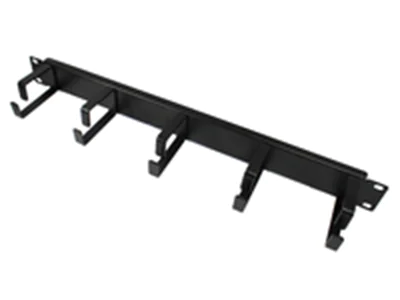 Good Connections Kabelführungspanel 19" - mit 5 Metallbügeln - 1HE - tiefschwarz RAL9005