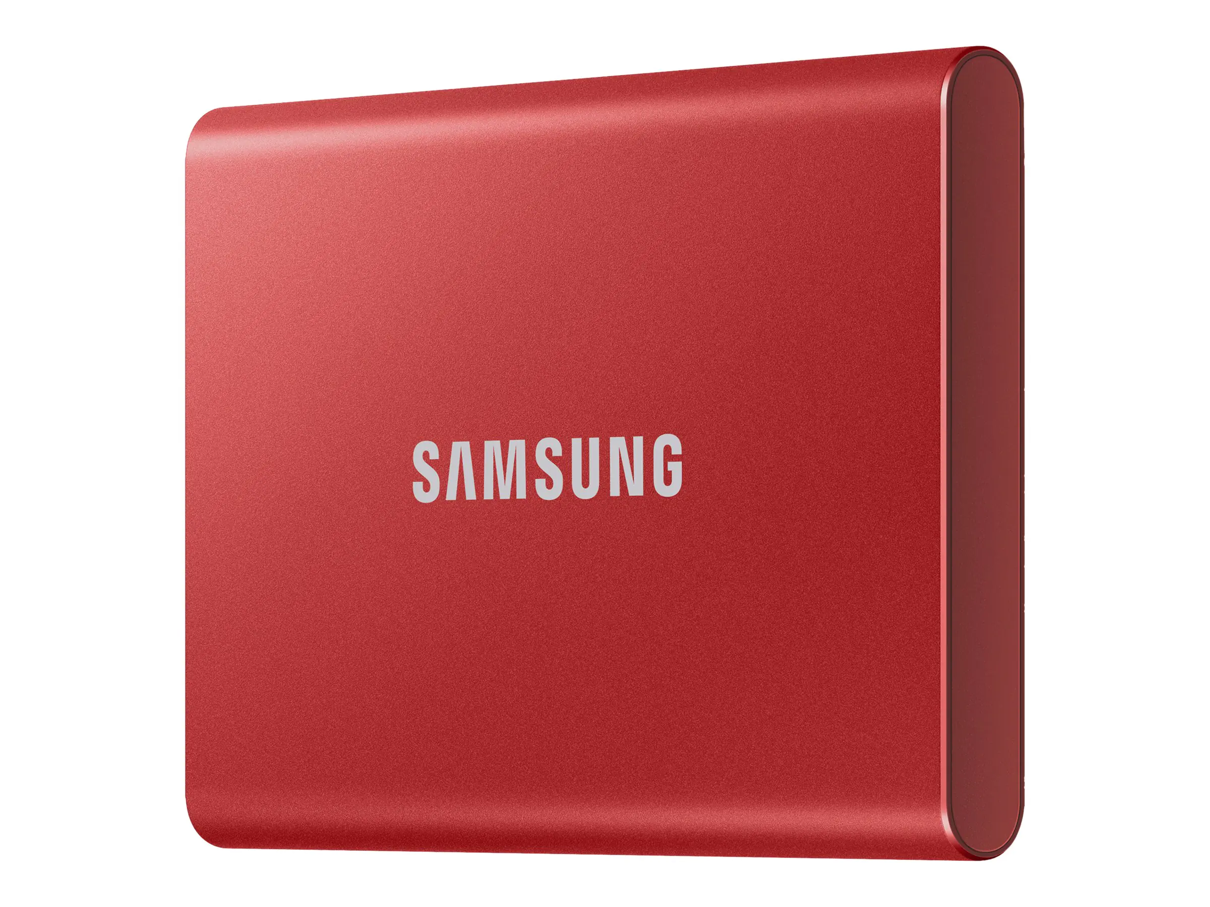 Samsung T7 MU-PC2T0R - SSD - verschlüsselt - 2 TB - extern (tragbar) - USB 3.2 Gen 2 (USB-C Steckverbinder) - 256-Bit-AES - metallisch rot