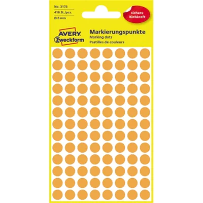 Avery Zweckform Markierungspunkt 3178 8mm leuchtorange 416 St./Pack. Avery Zweckform Markierungspunkt 3178 8mm leuchtorange 416 St./Pack.