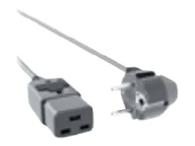 Bachmann - Stromkabel - CEE 7/7 rechtwinklig zu IEC 60320 C19 gerade - 250 V - 16 A - 50 cm - Grau Bachmann - Stromkabel - CEE 7/7 rechtwinklig zu IEC 60320 C19 gerade - 250 V - 16 A - 50 cm - Grau