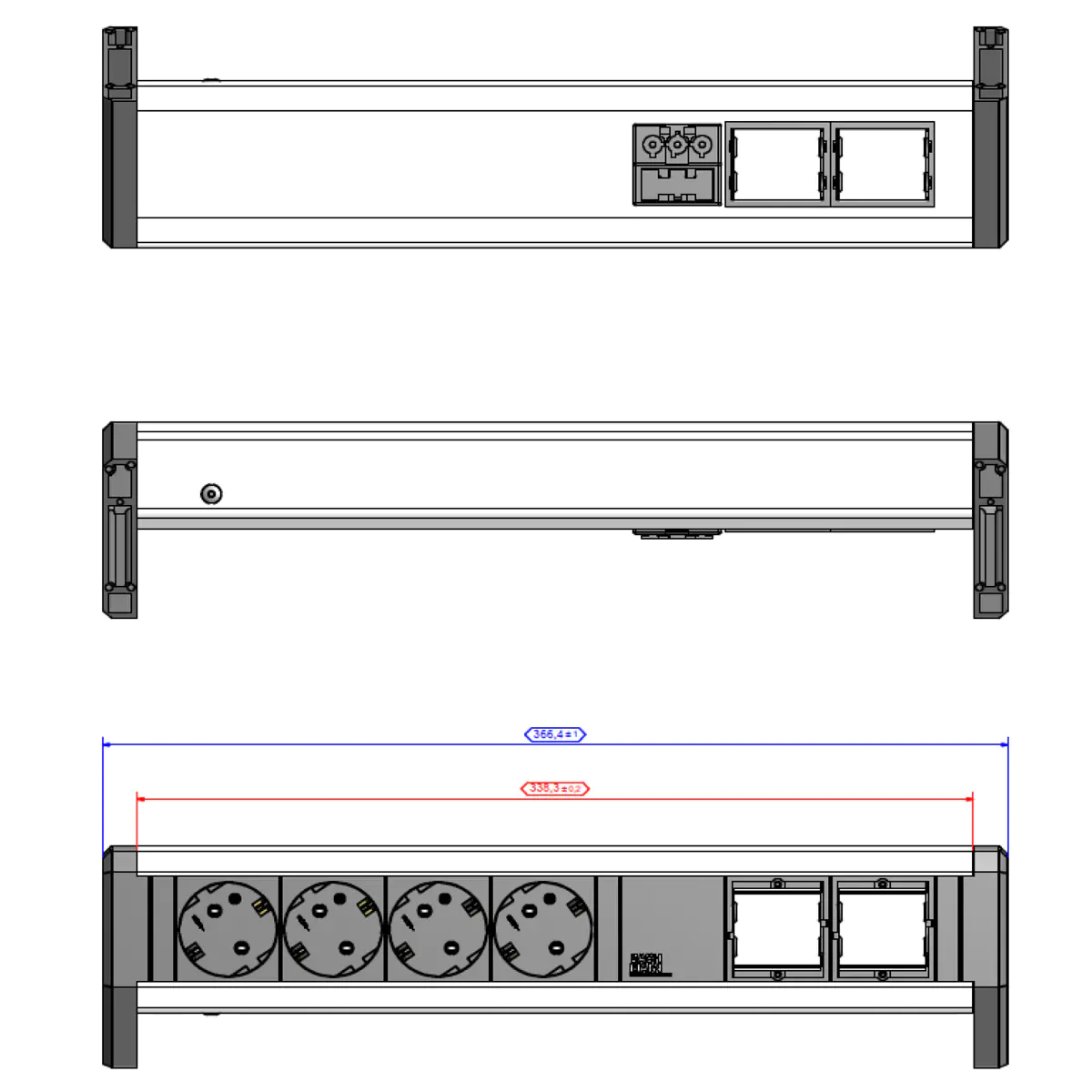Bachmann DESK 4xCEE7/3 2xCM902.032GST18 Bachmann DESK 4xCEE7/3 2xCM902.032GST18