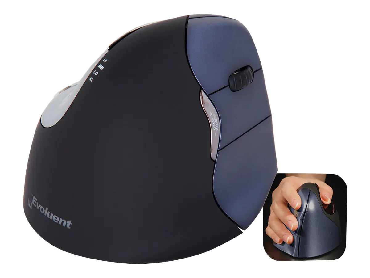 Evoluent VerticalMouse 4 Right - Vertikale Maus - Für Rechtshänder - Laser - 6 Tasten - kabellos - 2.4 GHz - kabelloser Empfänger (USB) Evoluent VerticalMouse 4 Right - Vertikale Maus - Für Rechtshänder - Laser - 6 Tasten - kabellos - 2.4 GHz - kabelloser Empfänger (USB)