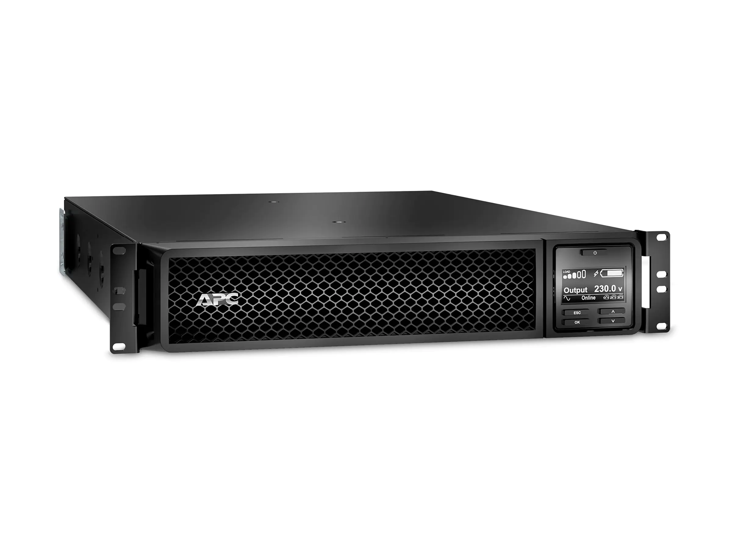 APC Smart-UPS SRT 3000VA RM - USV (Rack - einbaufähig) - Wechselstrom 208/240 V - 2700 watt - 3000 VA - 1-phasig - USB - Ausgangsanschlüsse: 10 - 2U - 48.3 cm (19") SRT3000RMXLW-IEC
