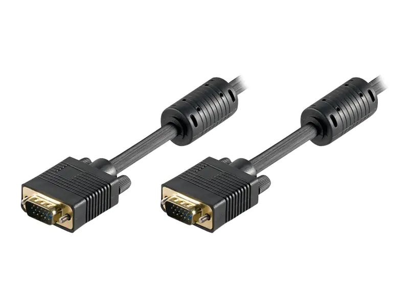 goobay - VGA-Kabel - HD-15 (VGA) (M) zu HD-15 (VGA) (M) - 5 m - Daumenschrauben - Schwarz