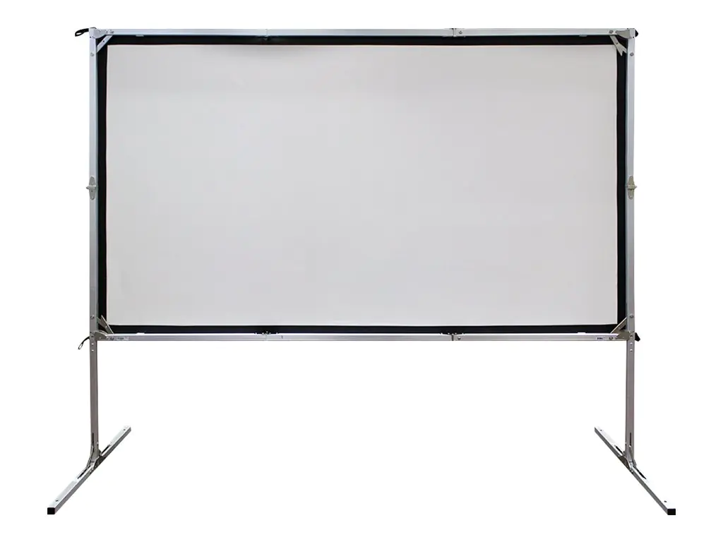 Elite Screens Yard Master 2 Series OMS180H2-DUAL - Projektionsschirm mit Beinen - 457 cm (180") - 16:9 - Wraith Veil Dual - Black Trim, silber Rahmen