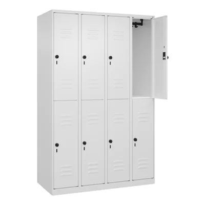 C+P Kleiderspind Classic PLUS 1.200 x 1.850 x 500 mm (B x H x T) 4 Abteile Stahl verkehrsweiß