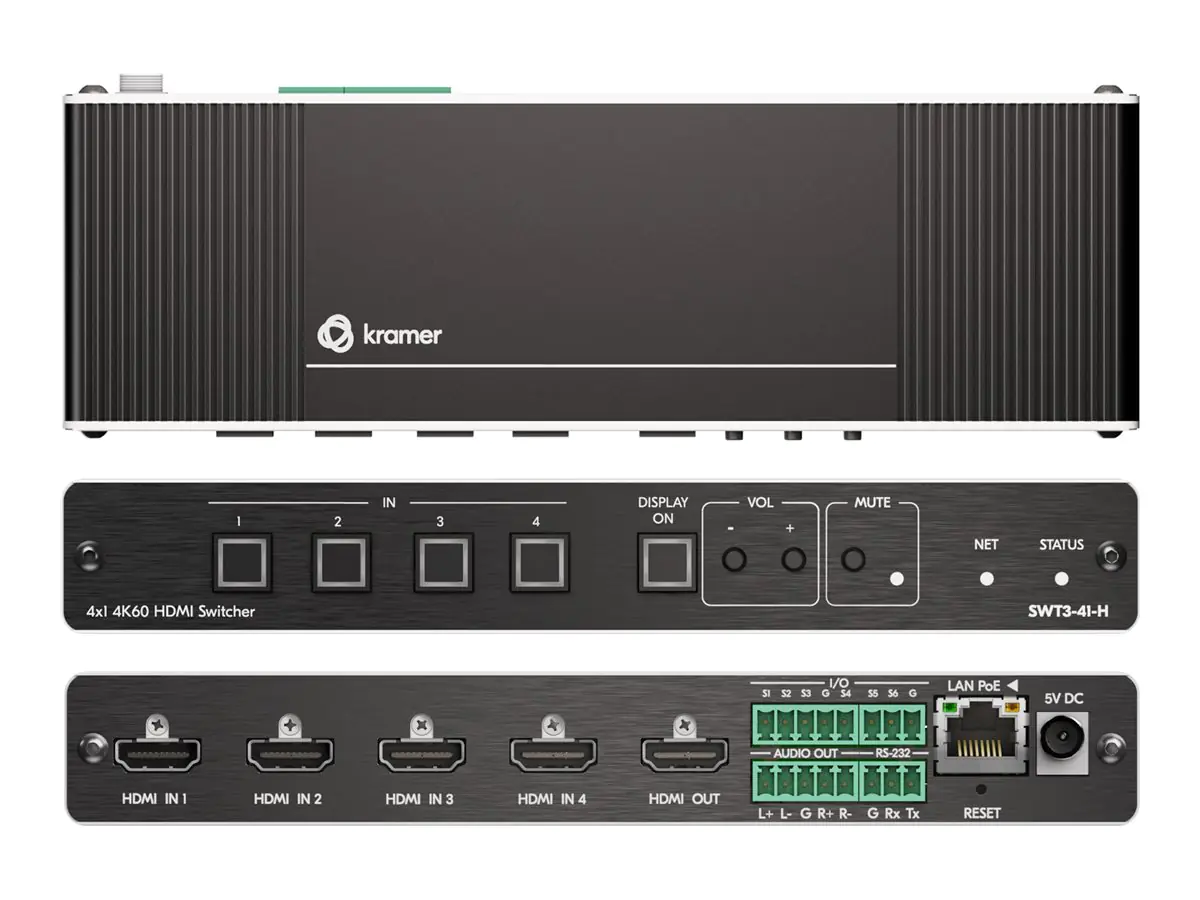 Kramer Electronics Kramer SWT3-41-H - Video/Audio -Schalter - 4K60