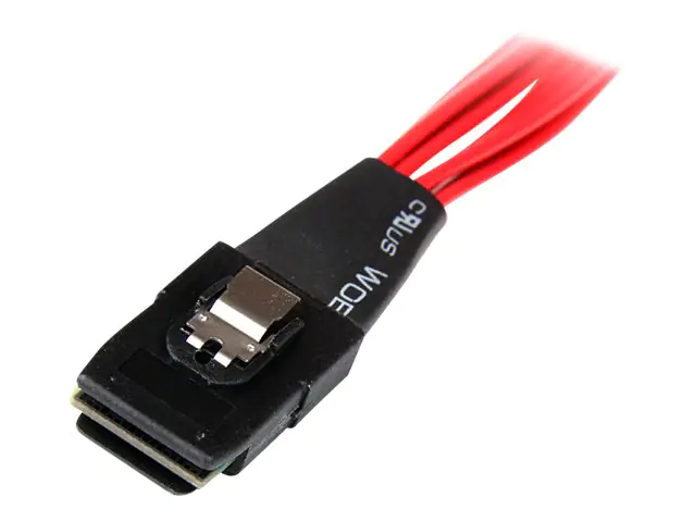 StarTech Internes Serial-Attached SCSI Mini SAS Kabel 50cm - SF-8087 auf 4x SFF-8482 - Internes Mini SAS Kabel zu 4x SATA - Internes SAS-Kabel - SAS 6Gbit/s - 36 PIN 4iMini MultiLane (S) zu SATA-Stromstecker, interne SAS, 29-polig (SFF-8482) - 50 cm - Rot