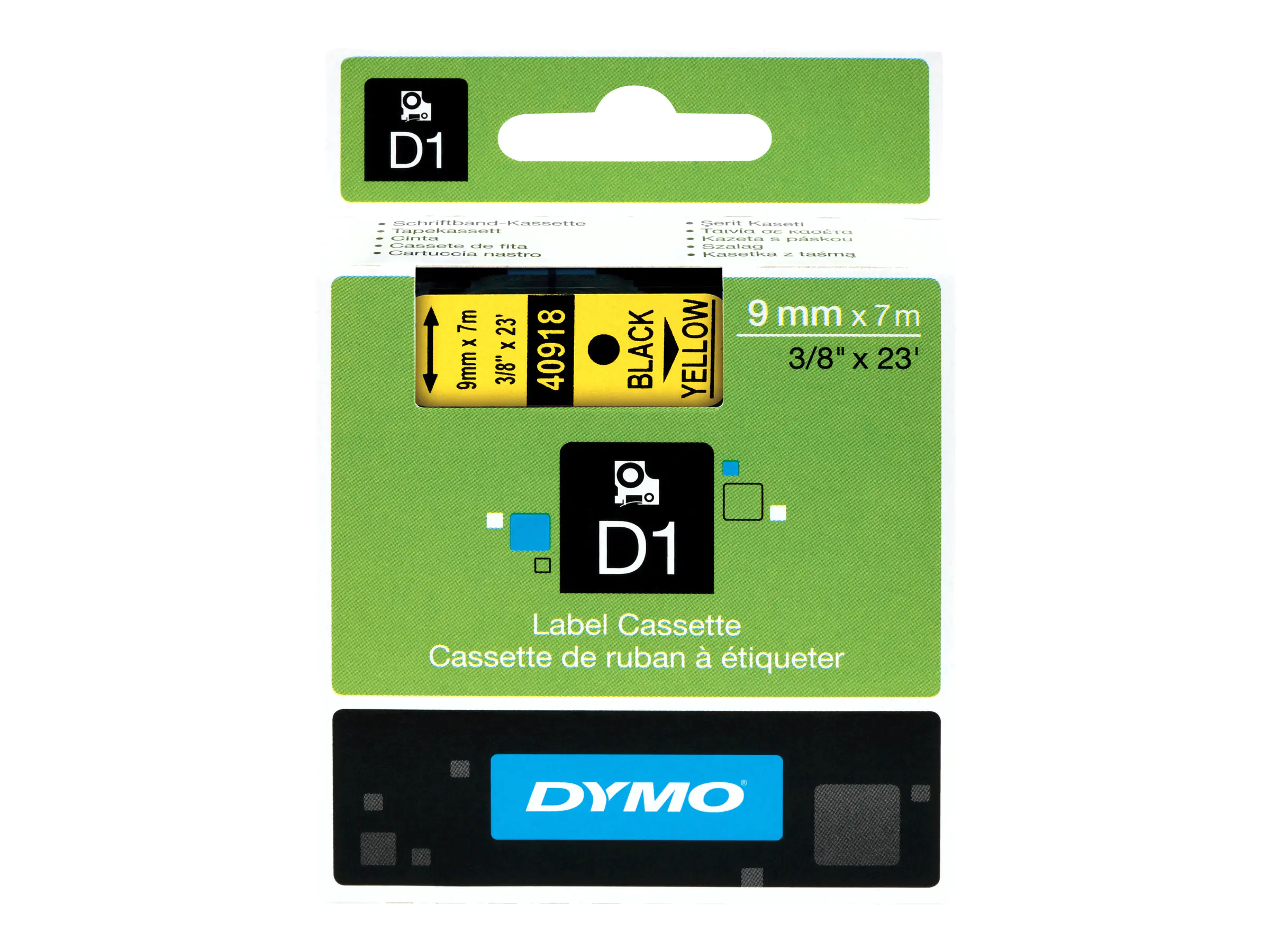 DYMO Schriftbandkassette D1 S0720730 9mmx7m schwarz auf gelb
