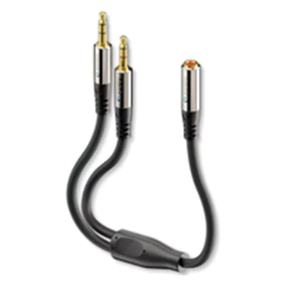 Sonero 2x 3,5mm auf 3,5mm (4pin) Kopfhörer Adapter Kabel, 0,25m