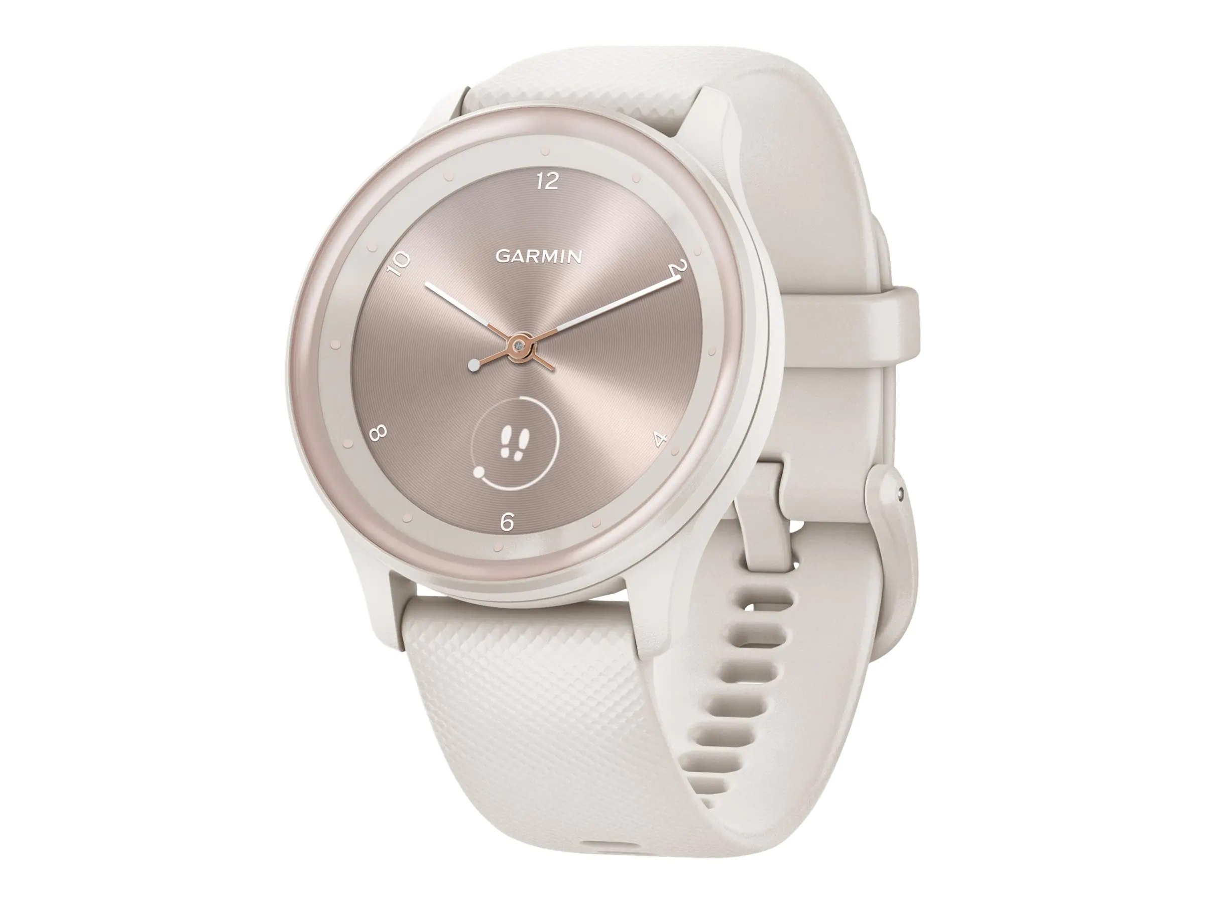Garmin vívomove Sport - Elfenbeinfarben mit perlgoldenen Akzenten - intelligente Uhr mit Band - Silikon - Handgelenkgröße: 125-190 mm - einfarbig - Bluetooth, ANT+ - 19 g