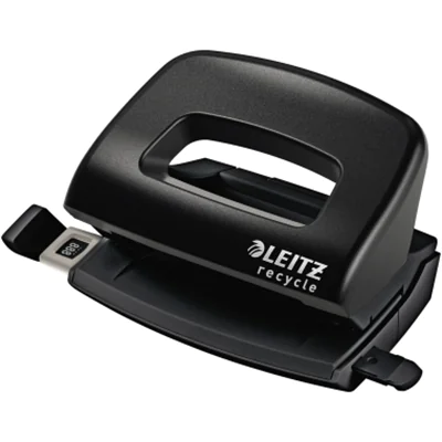 Leitz Locher NeXXt Recycle Mini 8cm 10 Bl. (80 g/m²) mit Anschlagschiene schwarz Leitz Locher NeXXt Recycle Mini 8cm 10 Bl. (80 g/m²) mit Anschlagschiene schwarz