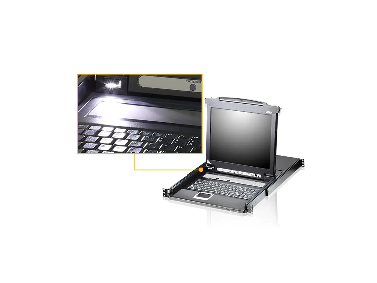 ROTRONIC-SECOMP ATEN Slideaway CL5708MW - KVM-Konsole mit KVM-Switch - 8 Anschlüsse - PS/2,