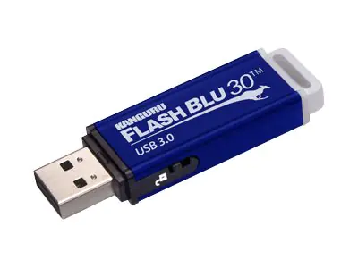 Kanguru FlashBlu30 USB 3.0 with Write Protect Switch - USB-Flash-Laufwerk - 64 GB - USB 3.0