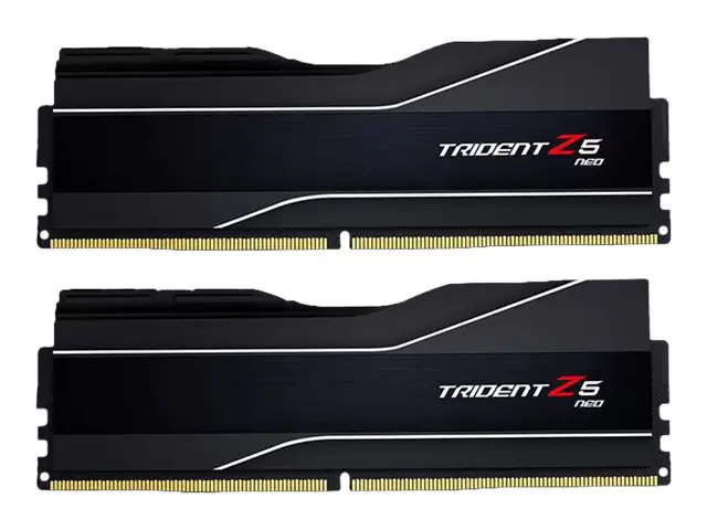 G.Skill Trident Z5 Neo - DDR5 - Kit - 64 GB: 2 x 32 GB - DIMM 288-PIN - 6000 MHz / PC5-48000 - CL32 - 1.4 V - ungepuffert - non-ECC - mattschwarz, Gebürstetes Aluminium / Schwarz