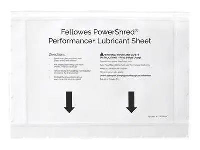 Fellowes Powershred Performance + - Aktenvernichter-Ölpapier (Packung mit 10) 4025601