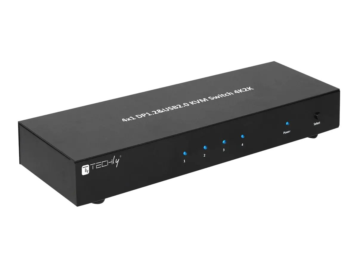 Techly 4 Port DisplayPort 1.2 KVM Switch with IDATA-DP-KVM4