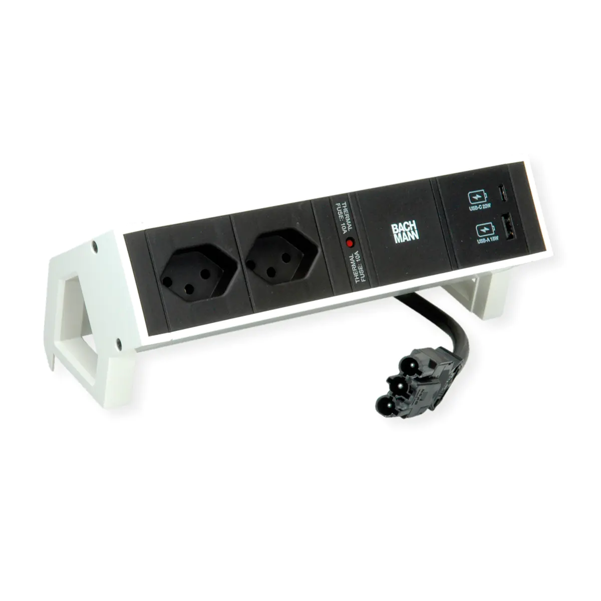 Bachmann DESK 2 - Steckdosenleiste - Eingabe, Eingang GST18 - Ausgangsanschlüsse: 2 (USB, 24 pin