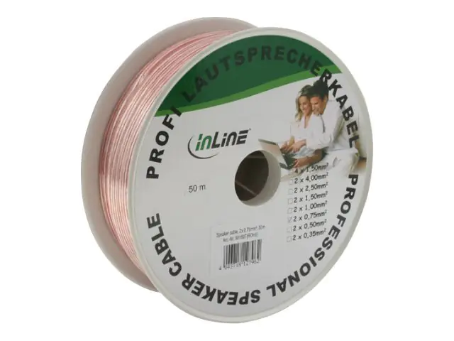 InLine - Lautsprecherkabel - 0.75 mm² - ohne Stecker zu ohne Stecker - 50 m - durchsichtig