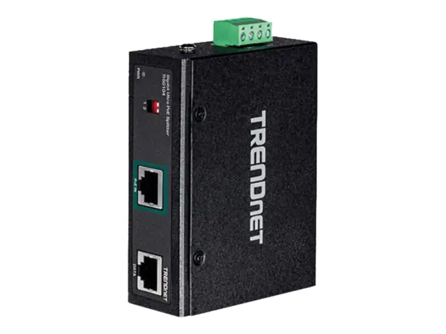 Trendnet TI-SG104 - PoE-Splitter (DIN-Schienenmontage möglich) - 95 Watt - Ausgangsanschlüsse: 1 - TAA-konform