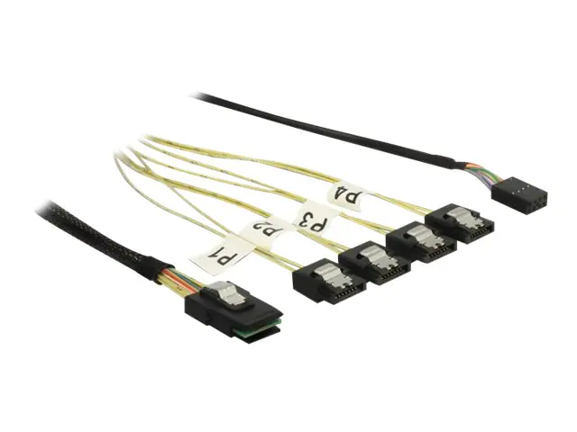 Delock - Internes SAS-Kabel - SAS 6Gbit/s - Mini SAS (SFF-8087) zu SATA, Seitenband - 1 m