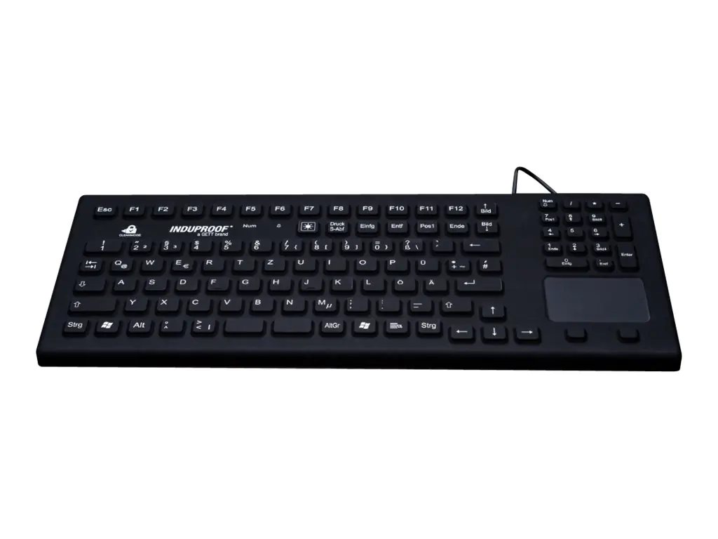 InduKey InduProof Smart Touch - Tastatur - mit Touchpad - USB - Deutsch - Schwarz